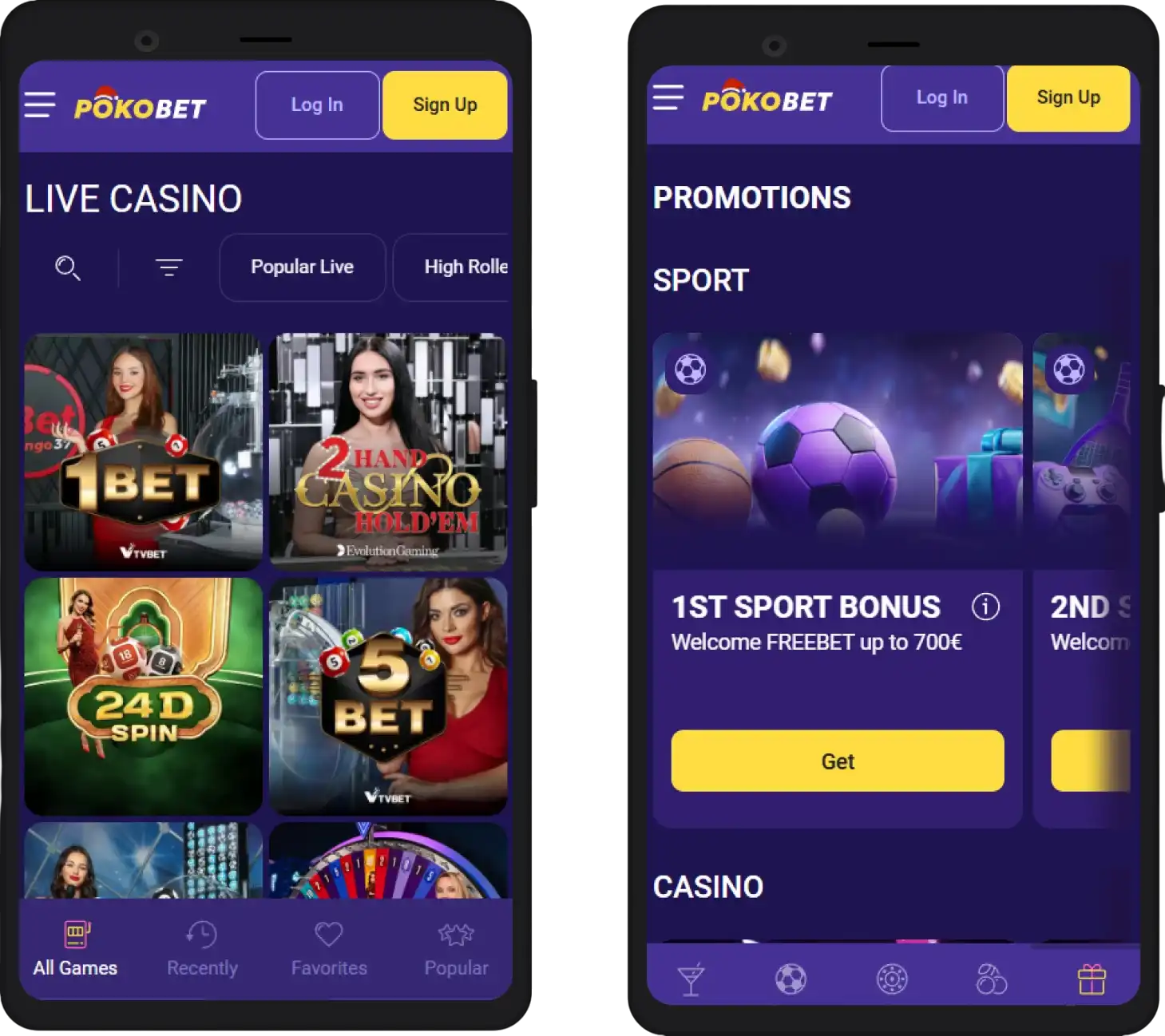 Mobiele versie van Pokobet Casino voor spelen onderweg